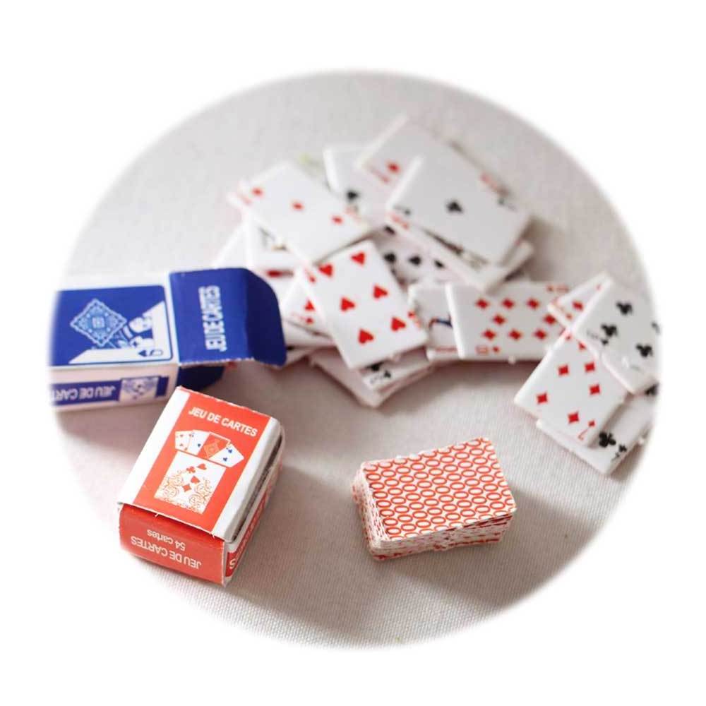 Mini Dollhouse Playing Cards 1/12 Miniature Games Poker Paper Material For Dolls Accessory