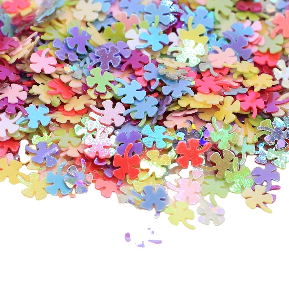 Factory New Iridescent Neon Clovers Glitter Sequins Sprinkles for Slime Confetti Nail Art Christmas Ornament