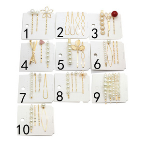 Hot Sale 3/4 Pieces Per Set Pearl Beads Hairpin Korean Style Hair Clips for Women Girls Hair Decoration Golden Color Hair Holder