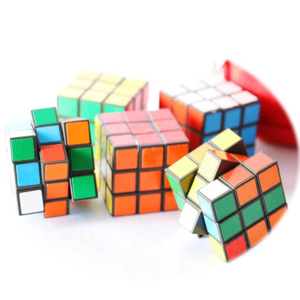 3D Magic Puzzle Cube Miniatures Kids Doll House Gifts Educational Toy 29mm Speed Cube DIY Craft for Key Ring Ornament