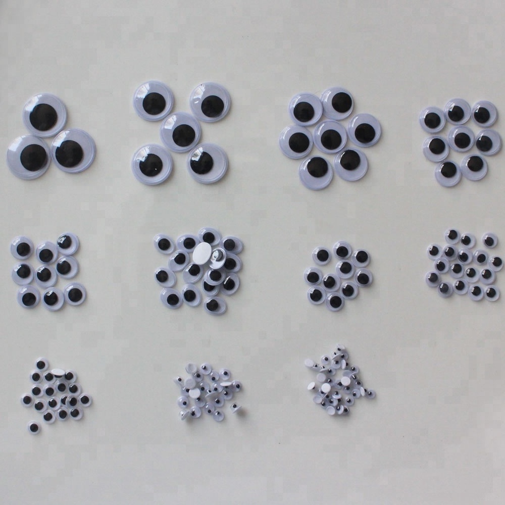 Self-adhesive Wiggle eyes 4mm-25mm Dolls Eye DIY Craft Googly Black Eyes Used For Doll Accessories Sewing Supplies