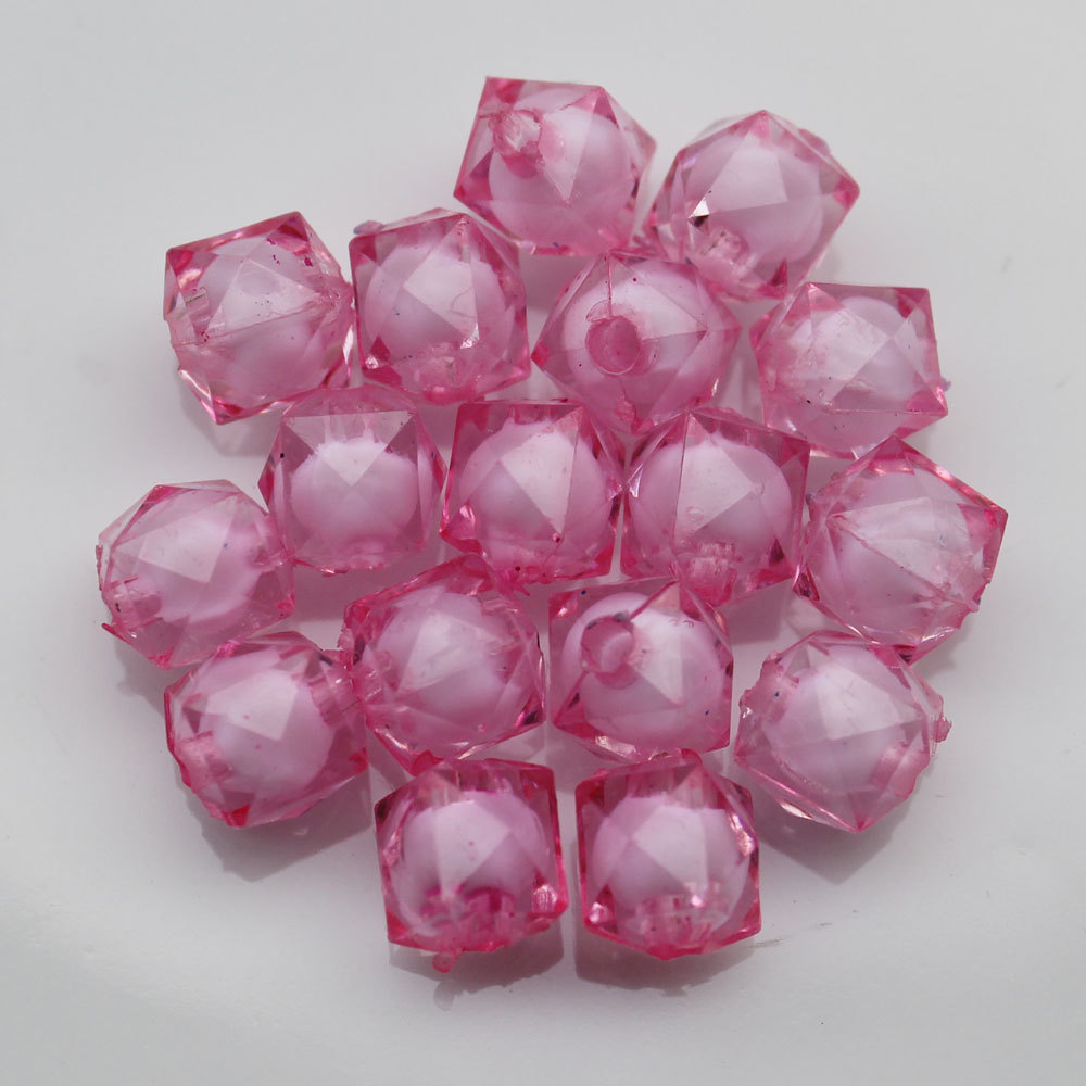 8/10/12/16mm Transparent Square Acrylic Faceted Bead In Bead Beads Jewellery for Children DIy for Necklace Bracelet 500G/BAG