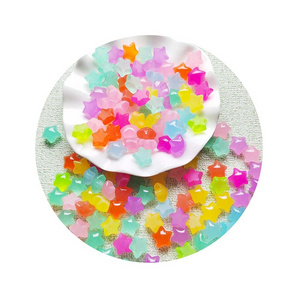 Colorful Mini Chunky Stars Glow in Dark Resin Beads for Handmade Ornaments