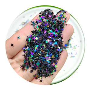 500g/Bag Rainbow AB Color Star Loose Glitters 4 Point Star Sequins Confetti For Face Body Hair Nail Art Slime Fillers Supplier