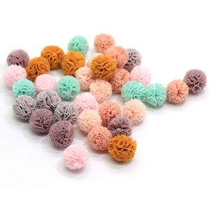 Christmas Occasion 15MM Pastel Little Cotton Pom Poms Fur Fluffy Pompoms Balls Wall Hanging Keychain Diy