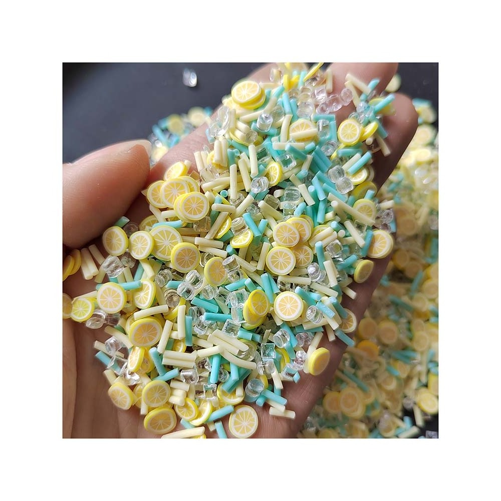 Trending Products 2024 New Arrivals Miniature Sequins Slices Lemon Candy Crafts Charms Soft Polymer Clay Slime Supplies DIY Toys