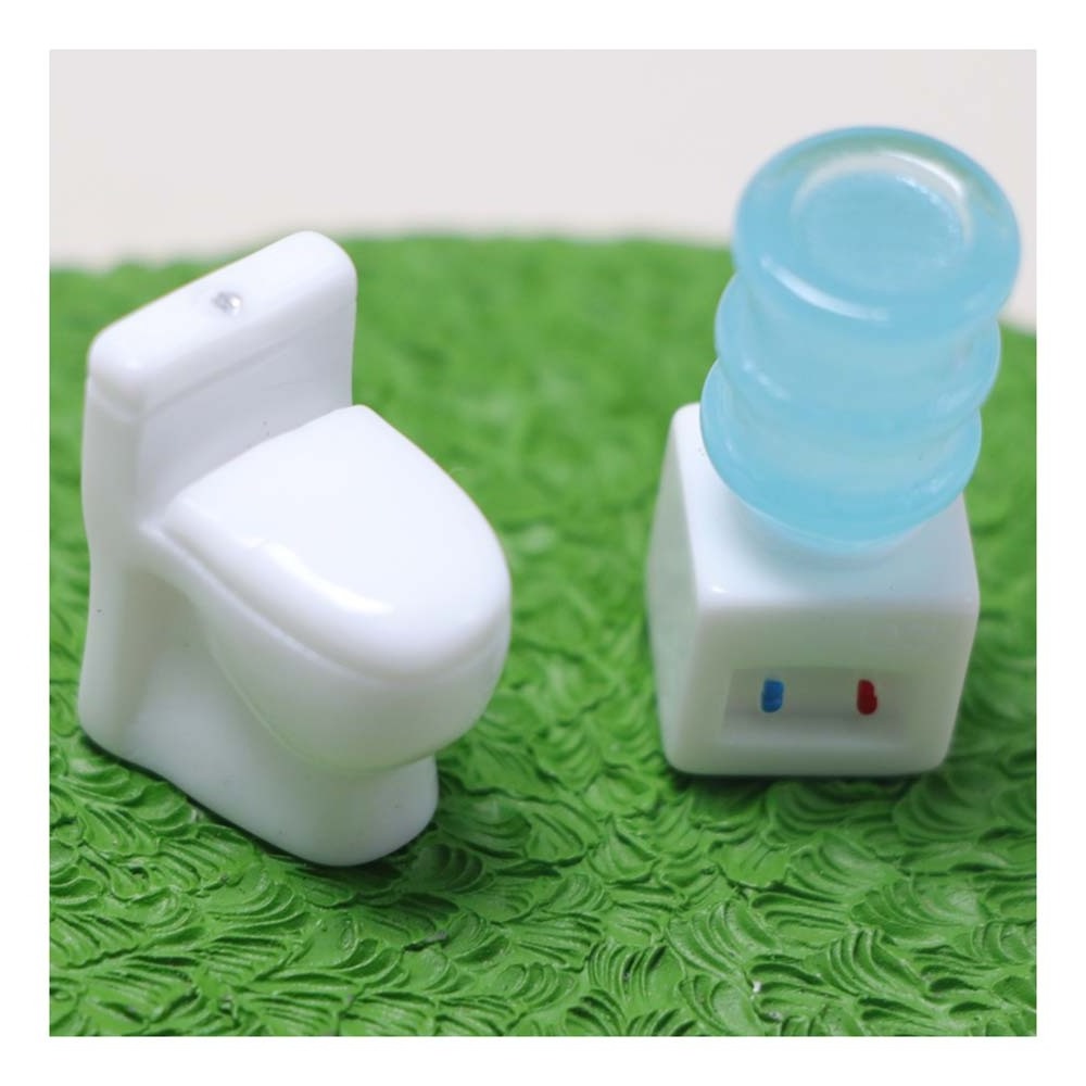 3D Mini Water Dispenser Model Flush Toilet Miniatures 10set/bag Yiwu Factory Supply Doll House Household Toys