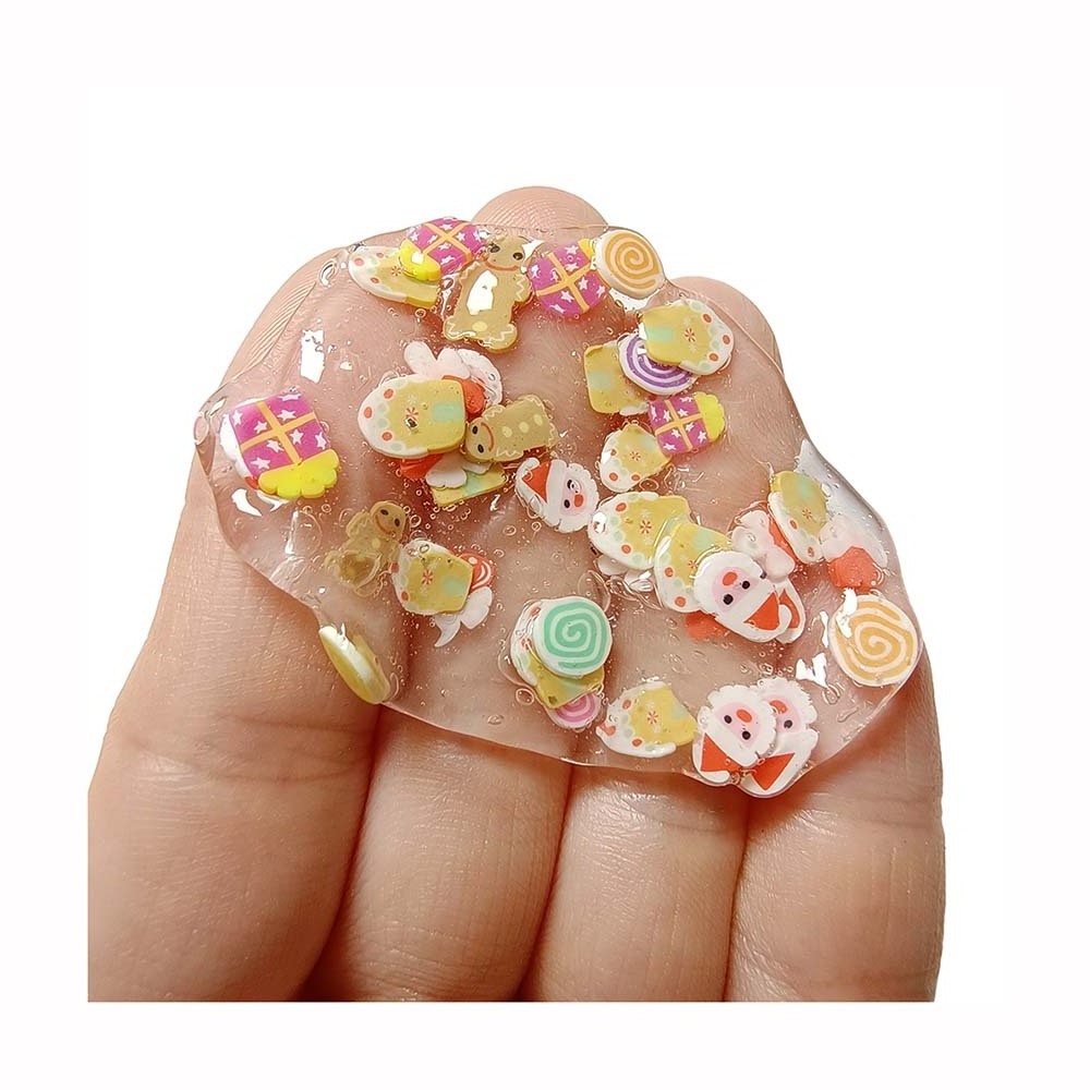 Christmas Mixed Clay Slices Sprinkles Candy Snow House Confetti Slime Material Kids Play Toys Xmas Gift