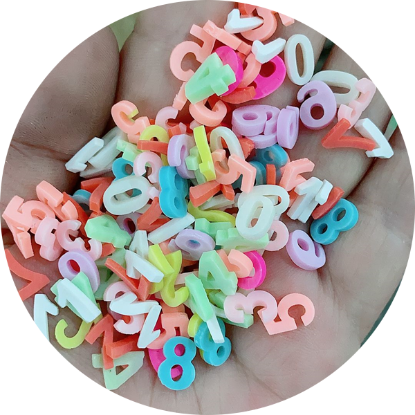 0-9 Numbers Polymer Clay Sprinkles for DIY Crafts DIY Tiny Cute Plastic Klei Accessories Slime Filling Material