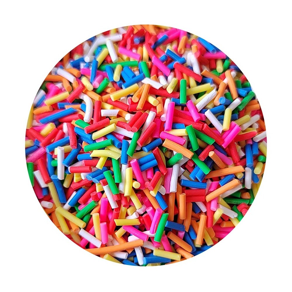 Long Cut Clay Slices Sprinkles Cake Decoration For Slime DIY Candy Dessert Toys Fluffy Slimes Supplies Mud Clay Charms 5mm