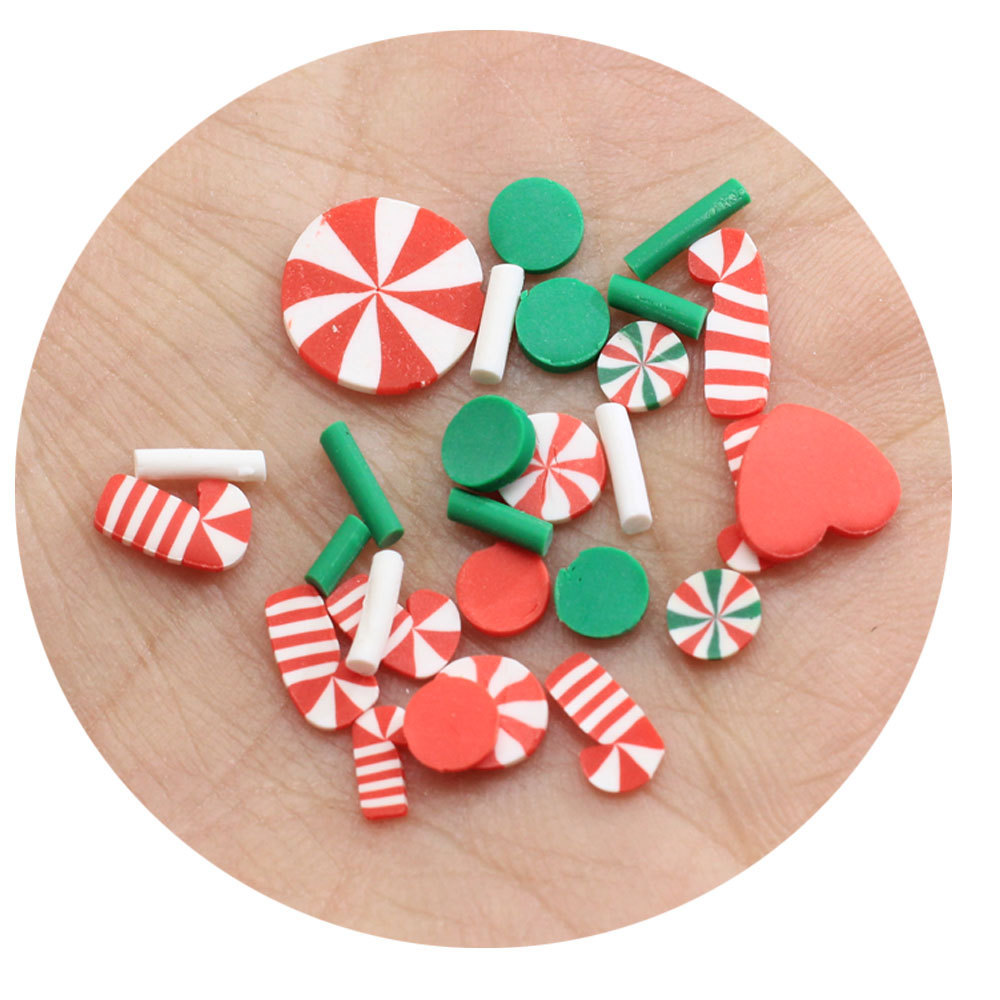 Accessorted Christmas Polymer Clay Slices Hot Soft DIY Nail Art Decoration Manicure Decoration Accessory Slime Filling