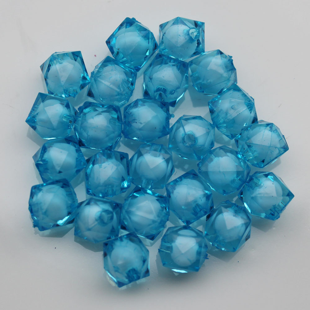 8/10/12/16mm Transparent Square Acrylic Faceted Bead In Bead Beads Jewellery for Children DIy for Necklace Bracelet 500G/BAG