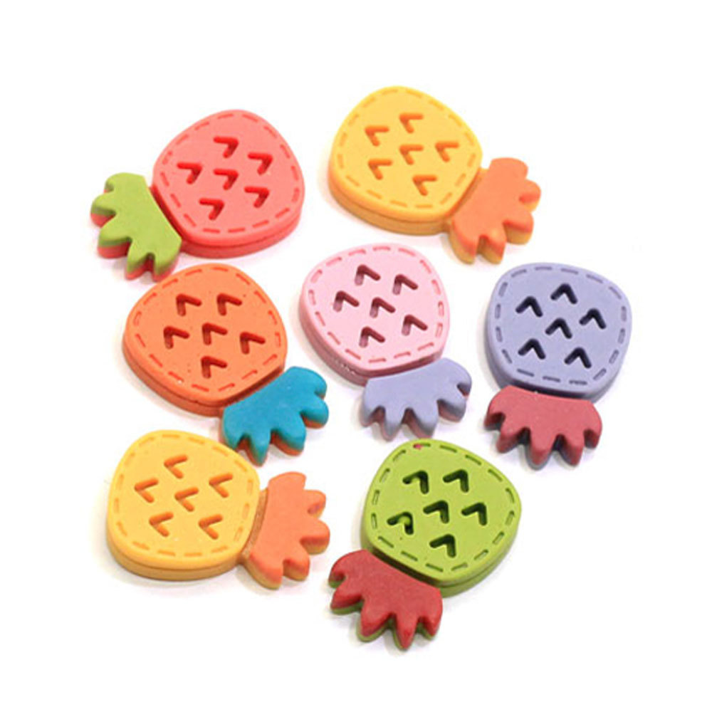 Beautiful 3D Cute Four Styles 100Pcs Newly Decorations Flat Back Fashion Resin Bead Heart Pineapple Butterfly Dog for DIY