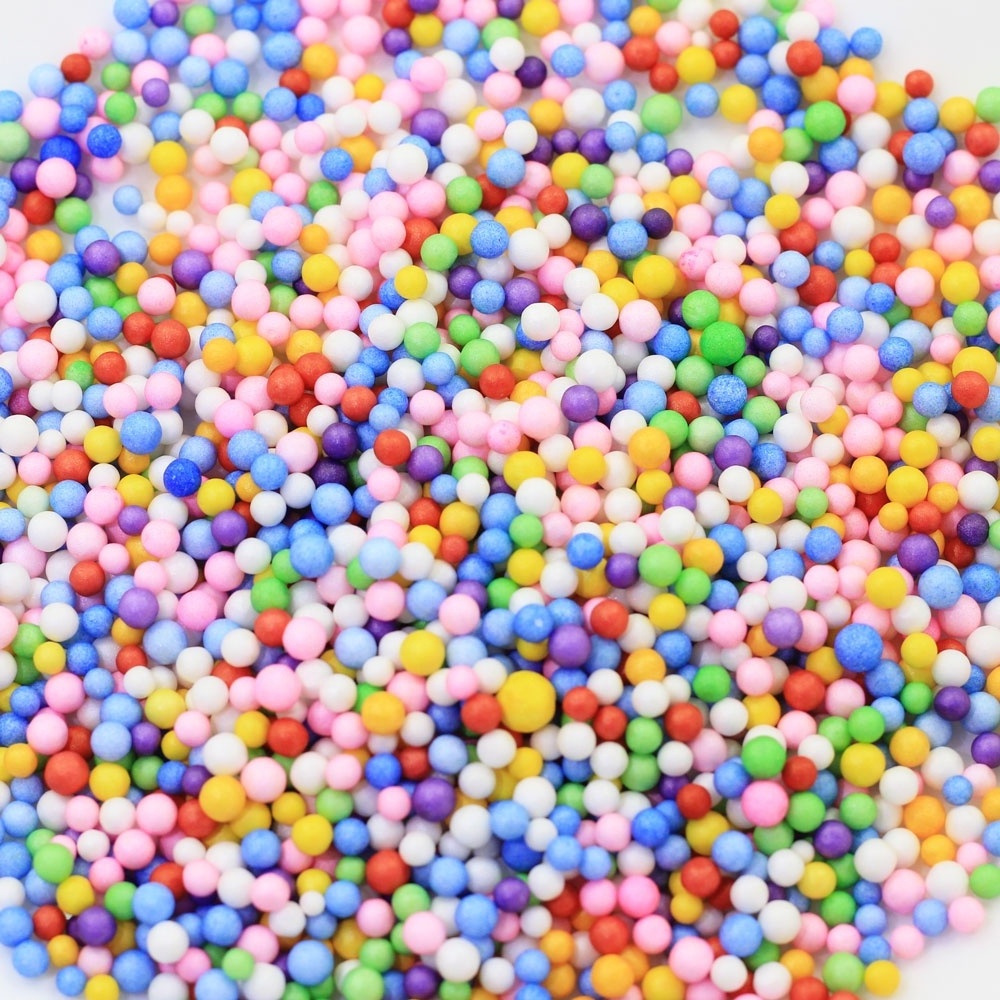 Colorful Polystyrene Styrofoam Bottle DIY Snow Mud Particles Accessories Slime Balls Small Tiny Foam Beads For Foam Filler Balls