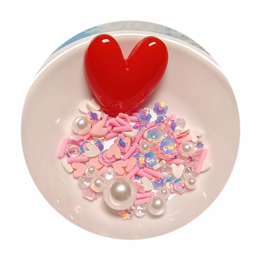 Heart Charm Polymer Clay Slices Heart Pearl Flower Confetti Sprinkles DIY Shaker Jewelry Stuff Slime Filling Nail Art