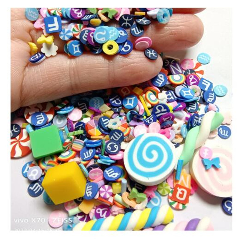 Clay Letter Slices Soft Polymer Swirl Roll Candy Random Mixed Mini Nail Art Stickers Slime Accessory Suppliers