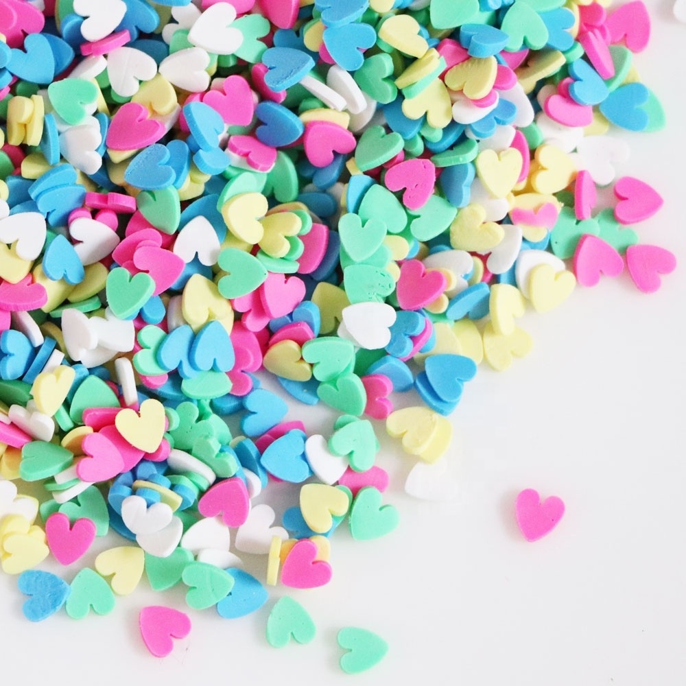 Polymer Hot Clay Sprinkles Valentines Heart  Clay Slices For Crafts Making DIY Slime Filler Accessories