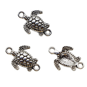 Sea Turtle Charms, Antique Plated Sea Turtle Connect Charms DIY Supplies Jewelry Accessories