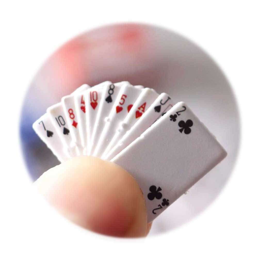 Mini Dollhouse Playing Cards 1/12 Miniature Games Poker Paper Material For Dolls Accessory