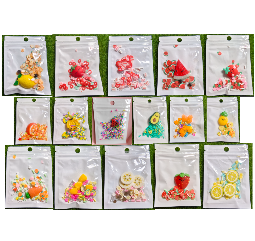 Small Bags Cartoon Kawaii Fruit Polymer Clay Slices DIY Shaker Stuff Slime Filling Nail Art Embellishments