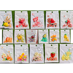 Small Bags Cartoon Kawaii Fruit Polymer Clay Slices DIY Shaker Stuff Slime Filling Nail Art Embellishments