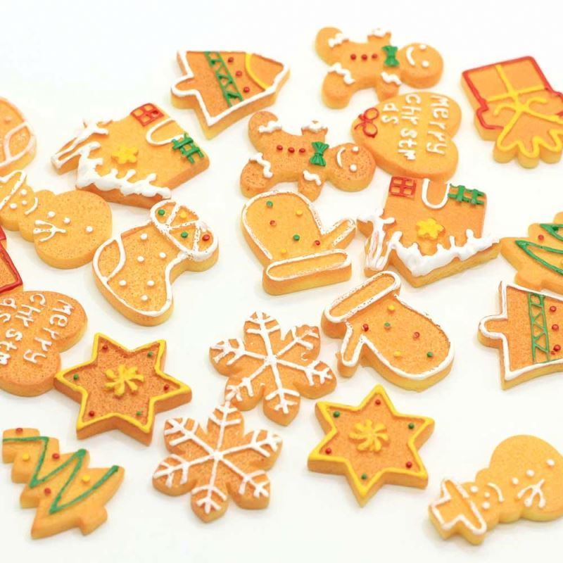 Resin Christmas Tree/Snowman/Snowflower/House/Gingerbread Cookies Flatback Cabochon Scrapbooking Decorations Hair Clips Embellis