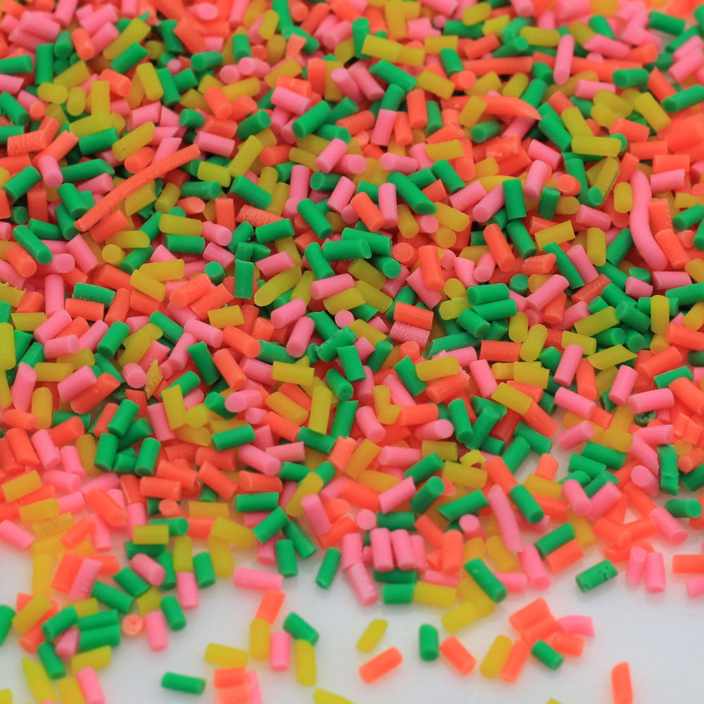 Long Cut Clay Slices Sprinkles Cake Decoration For Slime DIY Candy Dessert Toys Fluffy Slimes Supplies Mud Clay Charms 5mm