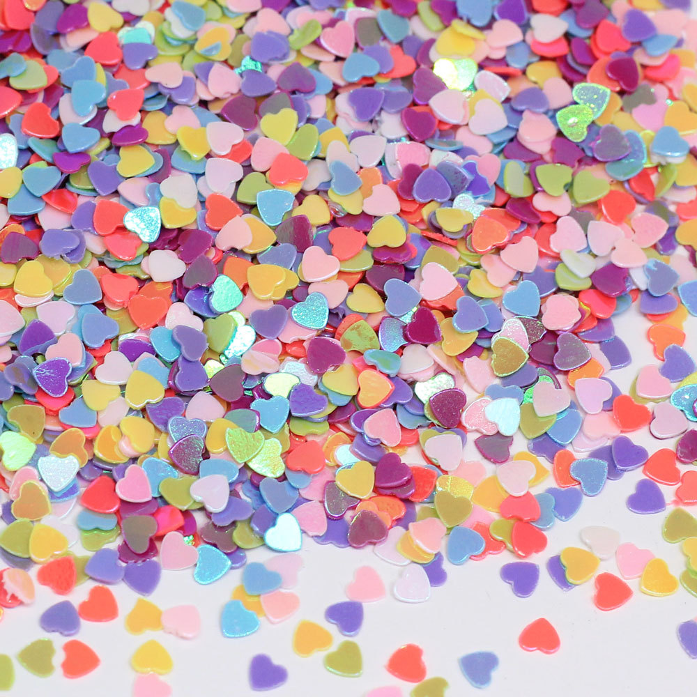 Wedding Decorations 3mm Heart Shapes Confetti Nail Art Glitter Sprinkles Charms Stuff for Slime