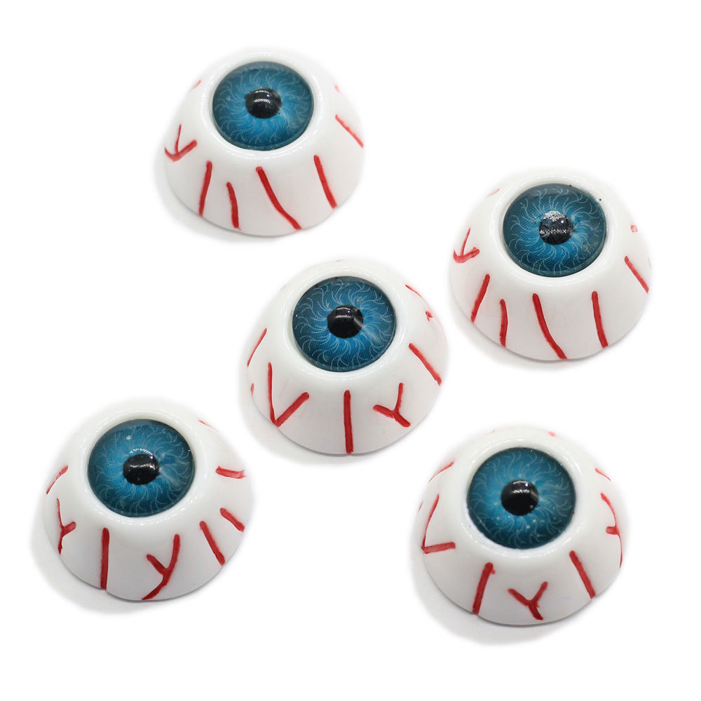 100Pcs/Lot Resin Halloween Evil Eye Zombie Eye 14*24MM Flatback Cabochons Scrapbooking Hair Bow Center DIY Christmas Decoration