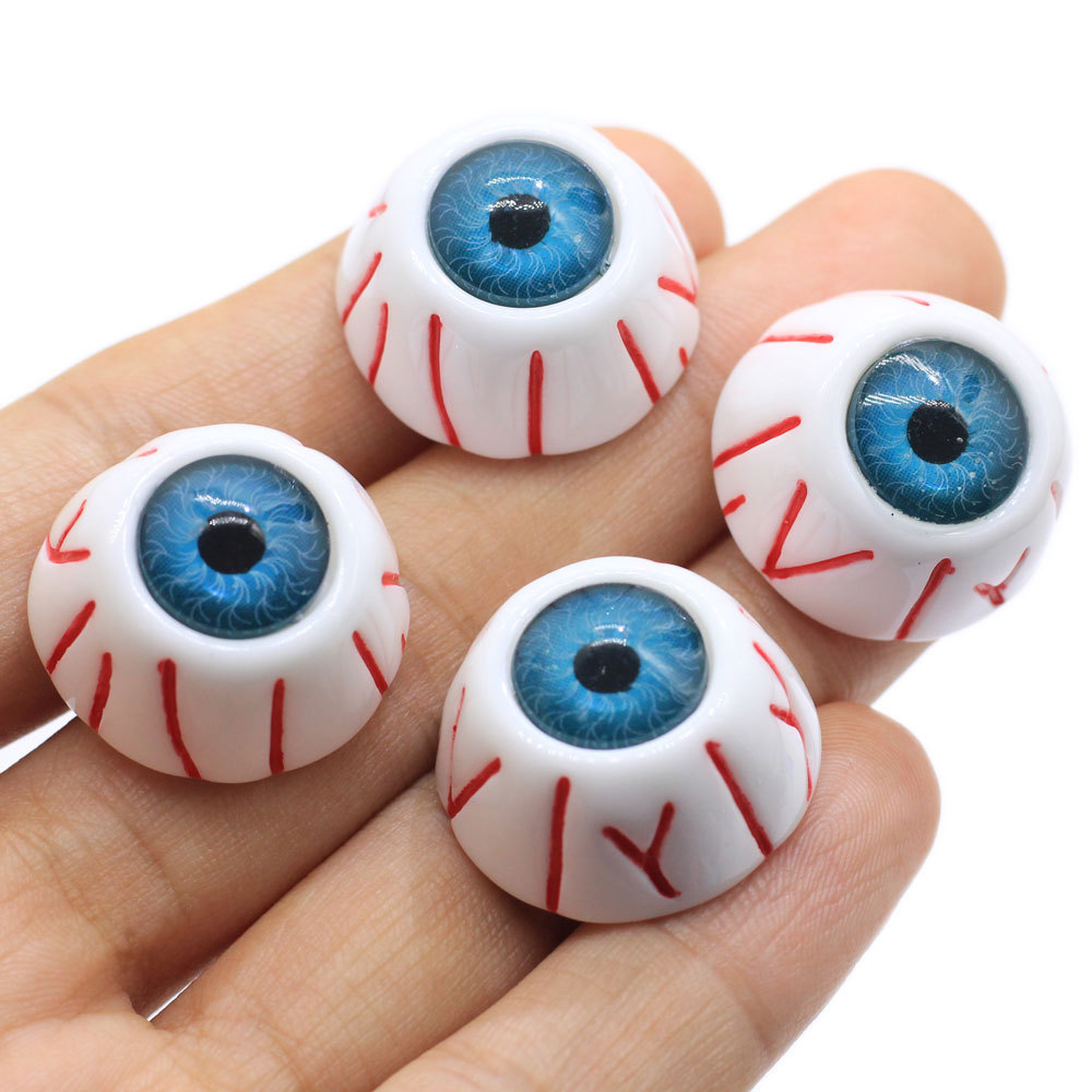 100Pcs/Lot Resin Halloween Evil Eye Zombie Eye 14*24MM Flatback Cabochons Scrapbooking Hair Bow Center DIY Christmas Decoration