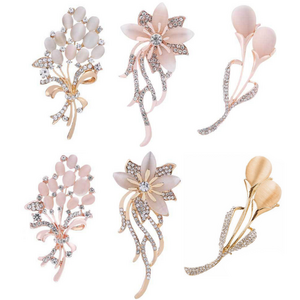 Fashion Crystal Wedding Flower Brooches Pins Rhinestone Safety Broaches &Pins for Women Girls Ladies