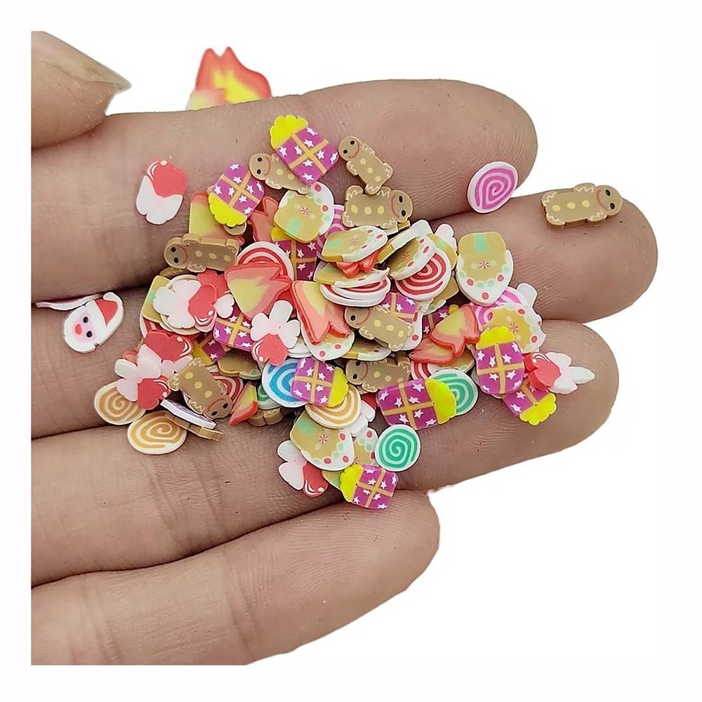 Christmas Mixed Clay Slices Sprinkles Candy Snow House Confetti Slime Material Kids Play Toys Xmas Gift