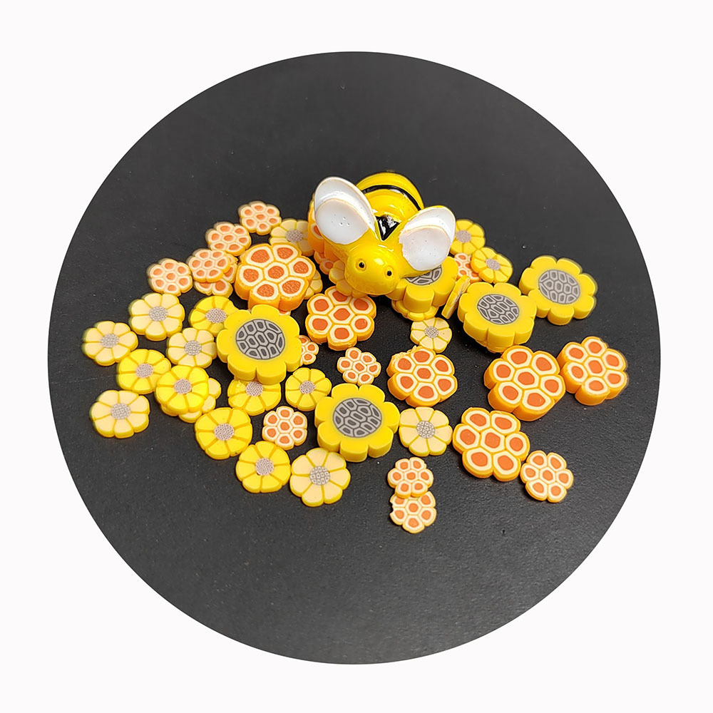 Resin Bee Charms Mix Flowers Honeycomb Polymer Clay Slices Sprinkles Sunflower Shaker Stuff Slime Supplies DIY Crafts