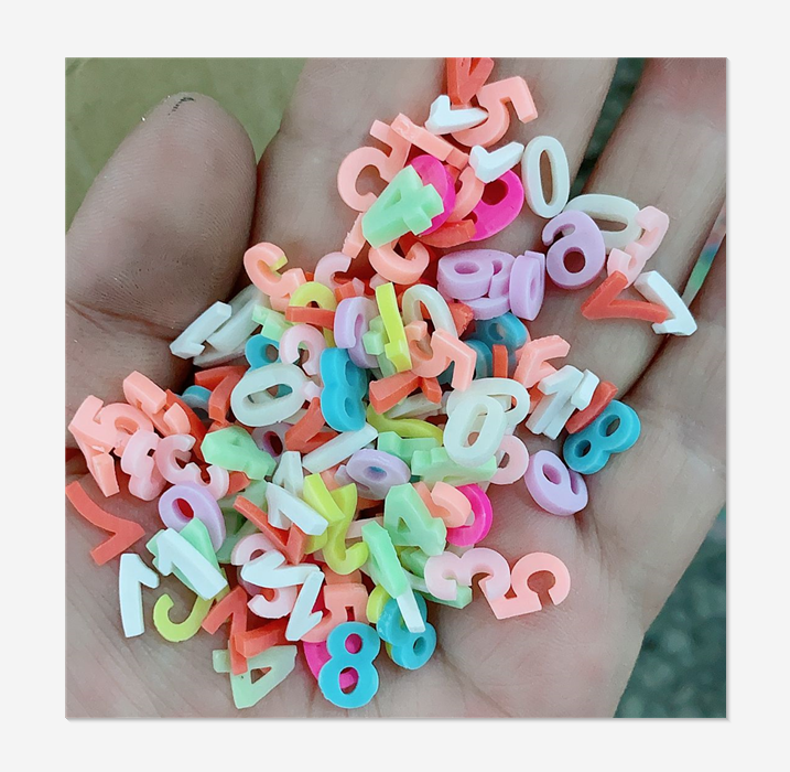 0-9 Numbers Polymer Clay Sprinkles for DIY Crafts DIY Tiny Cute Plastic Klei Accessories Slime Filling Material