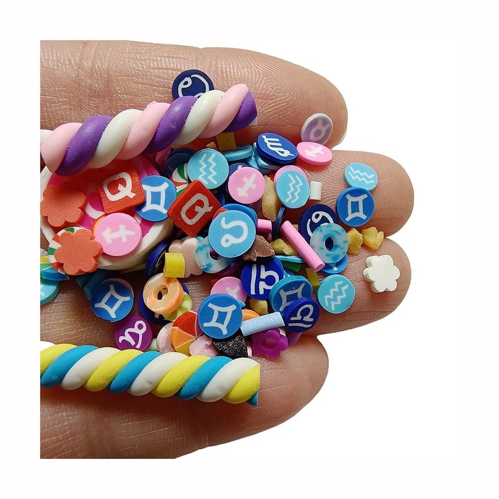 Clay Letter Slices Soft Polymer Swirl Roll Candy Random Mixed Mini Nail Art Stickers Slime Accessory Suppliers