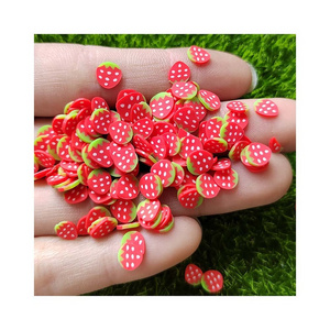 Slime Accessories Polymer Clay Fruit Slices  Strawberry Sprinkles Nail DIY Art Decor Scrapbooking Handwork Slime Filling