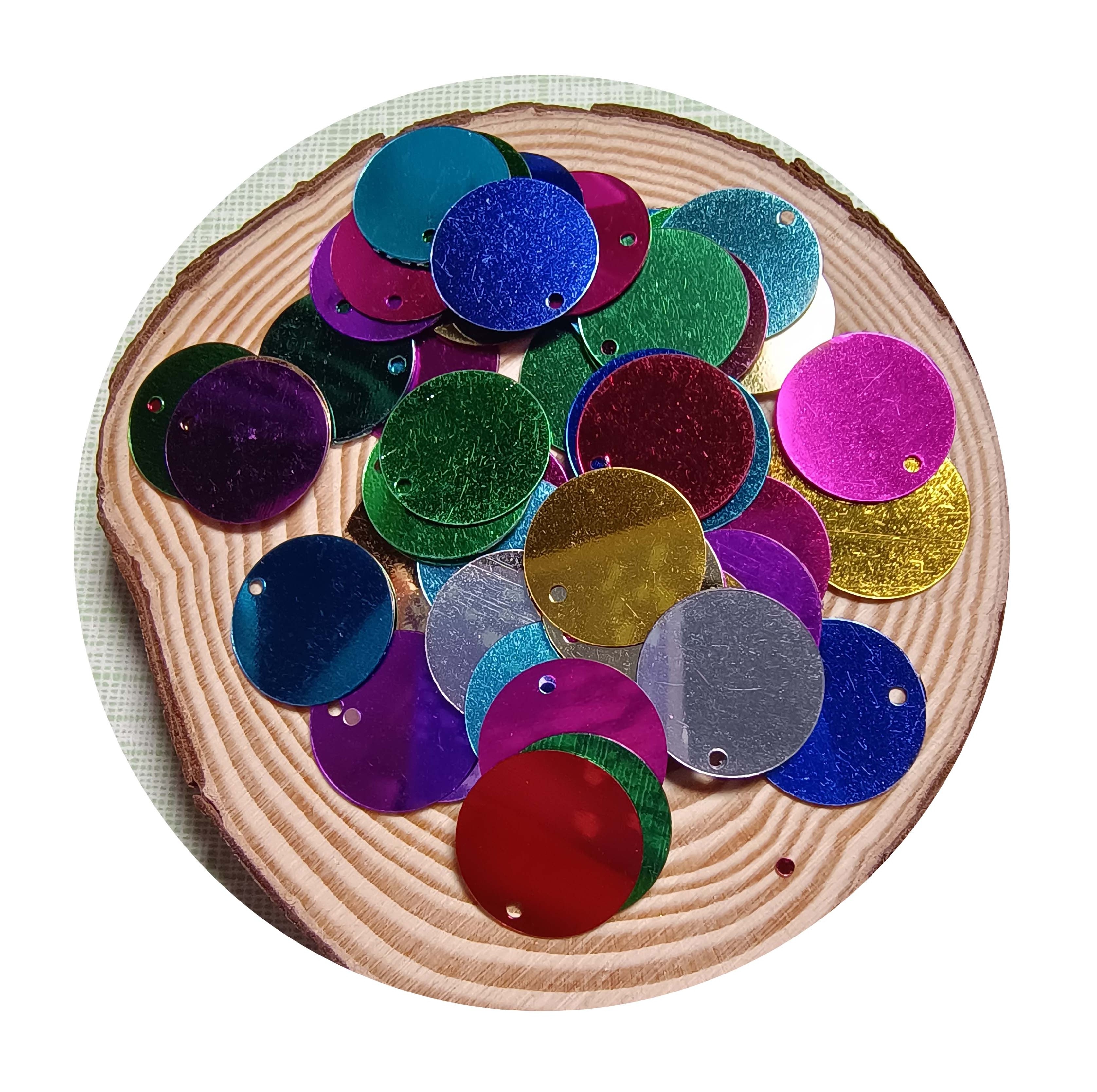 16mm Colorful Large Sequins With 1 Side Hole PVC Flat Round Loose Sequin Paillettes Sewing Craft DIY Scrapbooking