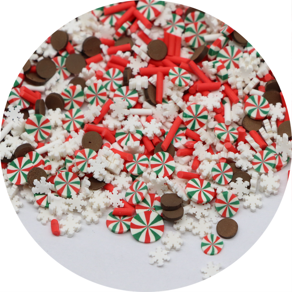 500g Christmas Polymer Clay Mint Snowflakes Chocolate Candy Slices Sprinkles for Crafts DIY Slime Filler Nail Art Decor