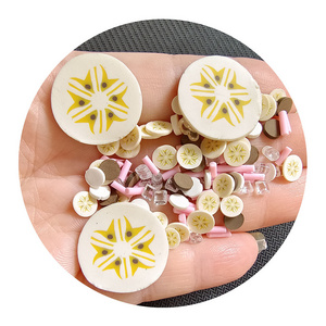 3D Banana Slice Hot Soft Fruit Polymer Clay Sprinkles DIY Shaker Stuff Slime Accessories Nail Art Craft