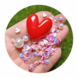 Heart Charm Polymer Clay Slices Heart Pearl Flower Confetti Sprinkles DIY Shaker Jewelry Stuff Slime Filling Nail Art