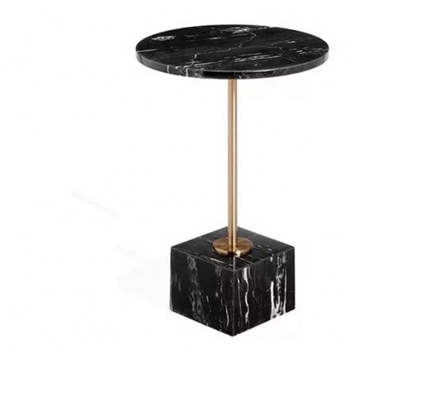 Black Marble Top Side Table