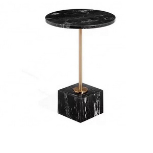 Black Marble Top Side Table