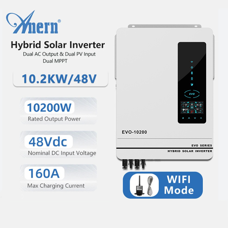 Anern 5kw 24v 6000 watt solar storage power hybrid inverter for solar panels