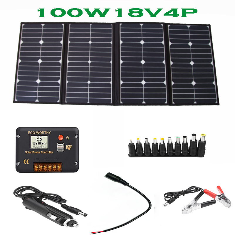 Sunpower 18V 12V Battery Charger System Maintainer Folding Foldable Solar Panel 100W 200W