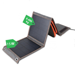 Outdoor Camping Folding Portable Solar Power Panel Small Foldable Solar Panel 15W Mobile Solar Charger