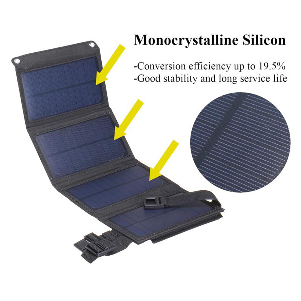 Polycrystalline Portable Solar Blanket 5V 20W Solar Charging For Mobile Phone Folding Solar Panel With USB