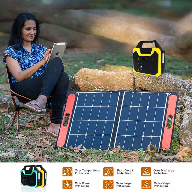 Off Grid Solar Power System 100W Lifepo4 UPS Energy Storage Battery / Mini Solar Power Bank Outdoor Portable Power Station