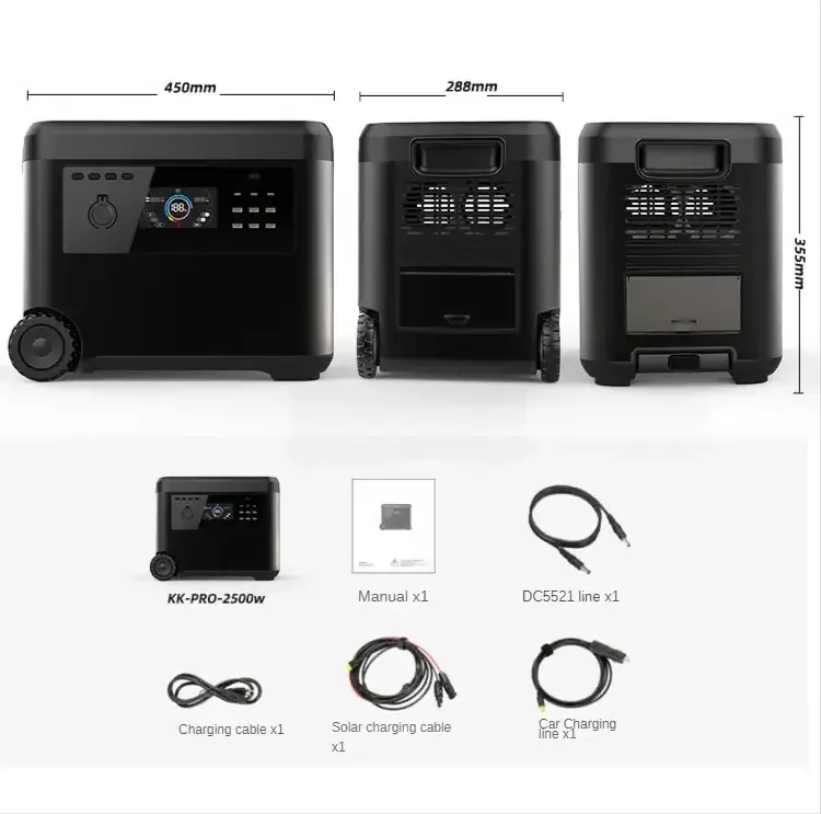 Oem portable power station 2500w solar generator outdoor two-way fast charging portable high-power energy storage power