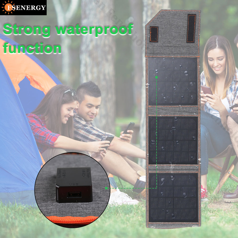 Outdoor Camping Folding Portable Solar Power Panel Small Foldable Solar Panel 15W Mobile Solar Charger