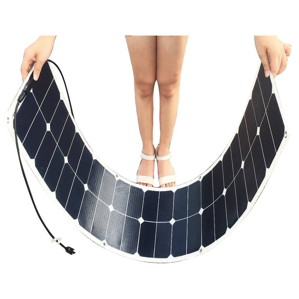 2mm Thin Film Solar Cell Black Flexible Photovoltaic Solar Panel 50W 100W 150W 200W for Car roof marine RV jacht tent trucks